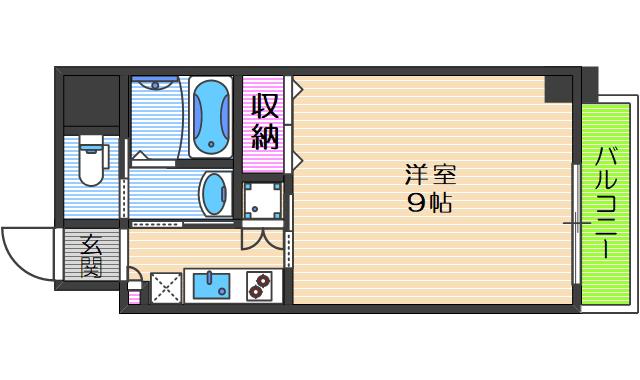 モノトーン難波(1K/10階)の間取り写真