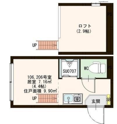 サヴォイ渋谷本町(ワンルーム/1階)の間取り写真