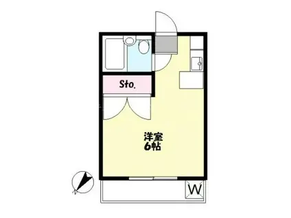 スカイマンション(ワンルーム/2階)の間取り写真