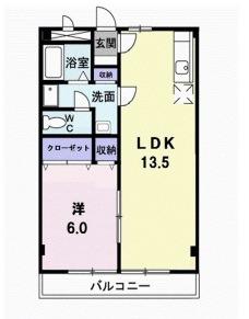 パルネットエポック(1LDK/2階)の間取り写真