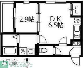 ハーモニーテラス野田IV(1DK/2階)の間取り写真