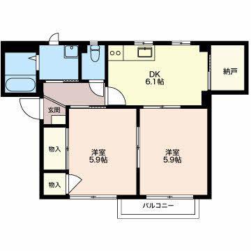 フレグランス さかい(2DK/2階)の間取り写真