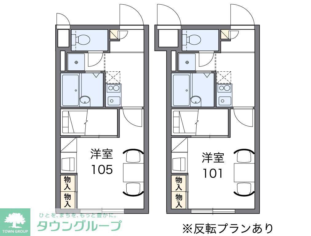 レオパレスウィステリア2(1K/3階)の間取り写真