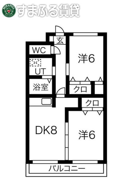 サルビア(2LDK/3階)の間取り写真
