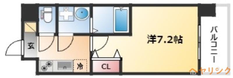 UURコート名古屋名駅(1K/13階)の間取り写真