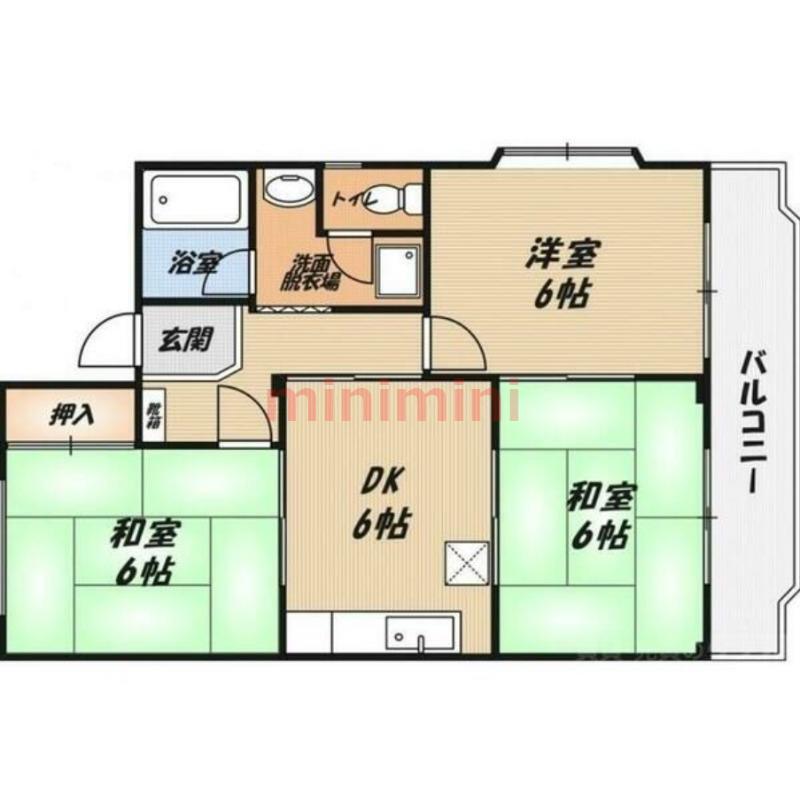 LEGAL MAISON津之江I(3DK/3階)の間取り写真