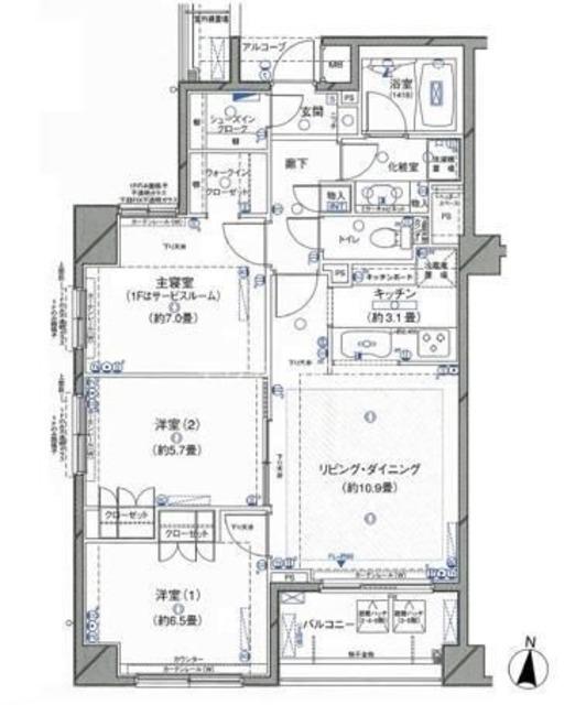 クレッセント池上II(3LDK/3階)の間取り写真