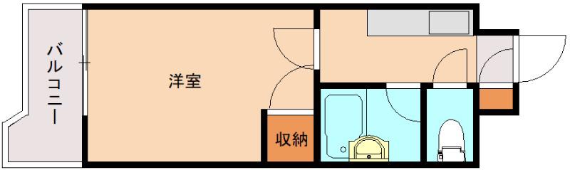 エスポワール城西(1K/3階)の間取り写真