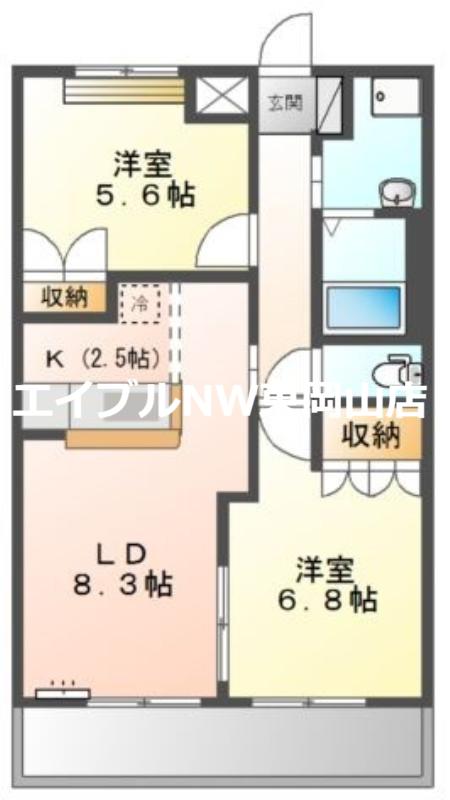 菜園SAIEN(2LDK/2階)の間取り写真