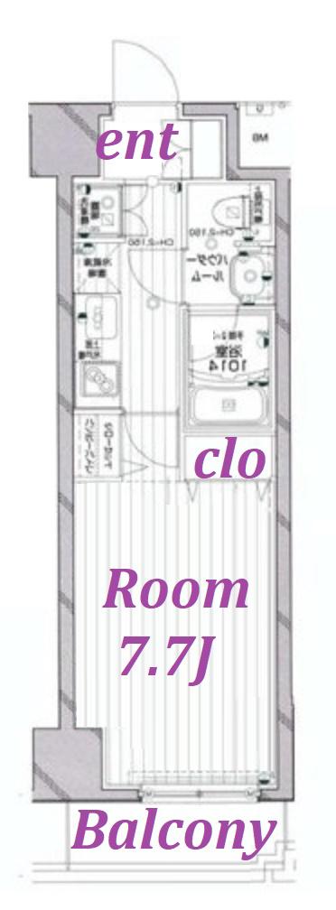 パレステュディオ渋谷本町(1K/10階)の間取り写真