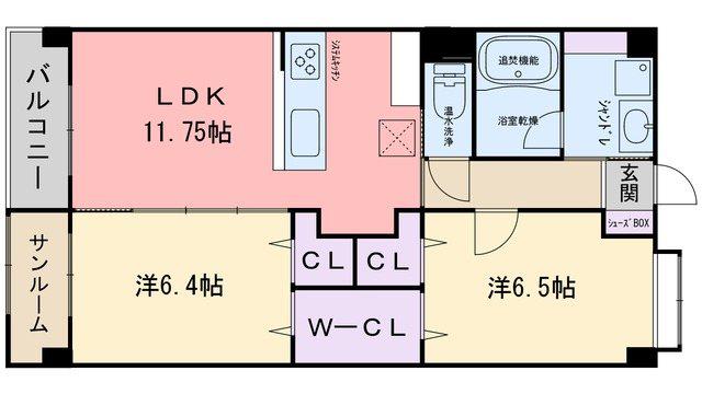 パルフェット(2SLDK/5階)の間取り写真