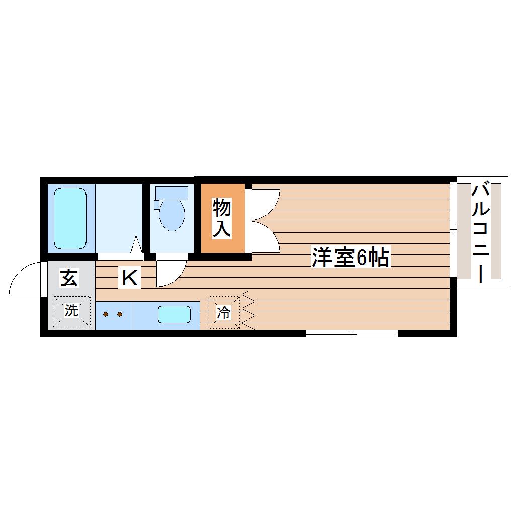 ファインハイツ川内(1K/2階)の間取り写真