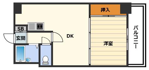 コープ野村梅田A棟(1DK/11階)の間取り写真