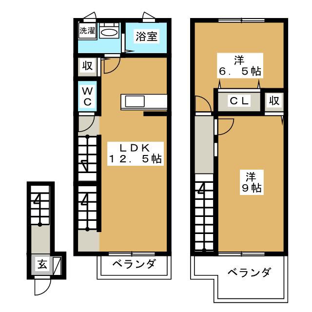 エトワールシャン(2LDK/2階)の間取り写真