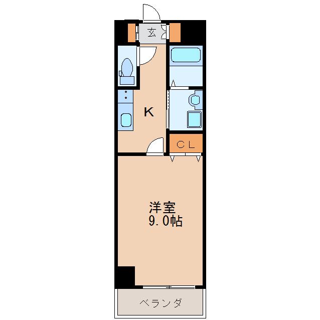 レジディア東桜(1K/2階)の間取り写真