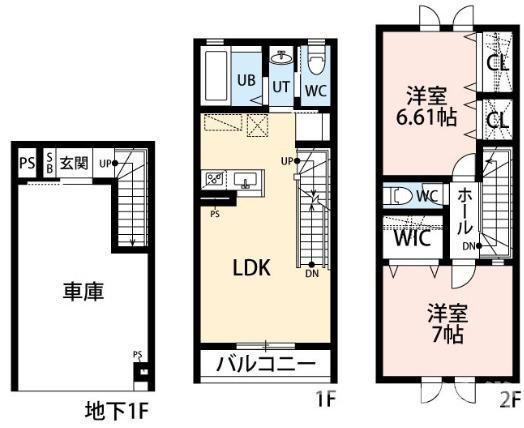 ガレージハウス北山(2LDK/1階)の間取り写真