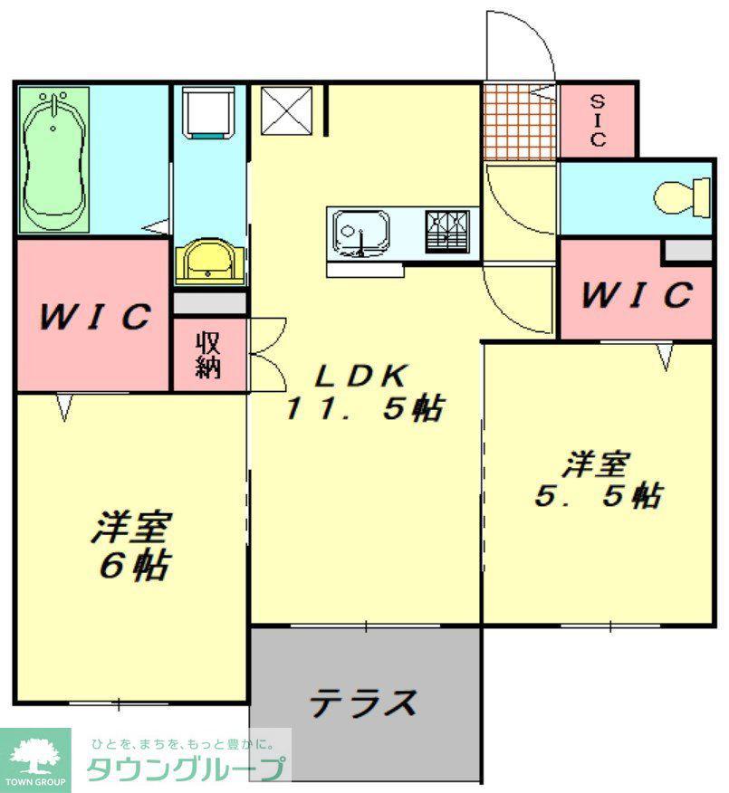 パレットコートM(2LDK/2階)の間取り写真