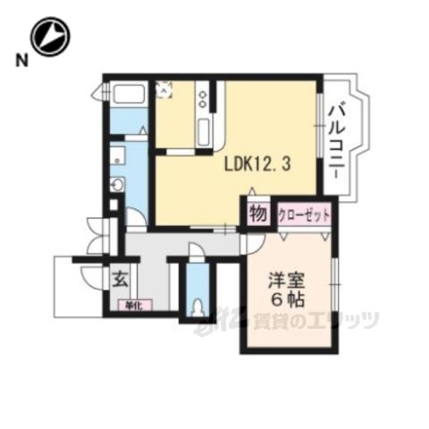 メゾン アルディ(1LDK/1階)の間取り写真