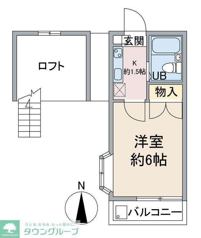 ユーズ・アークII(1K/2階)の間取り写真