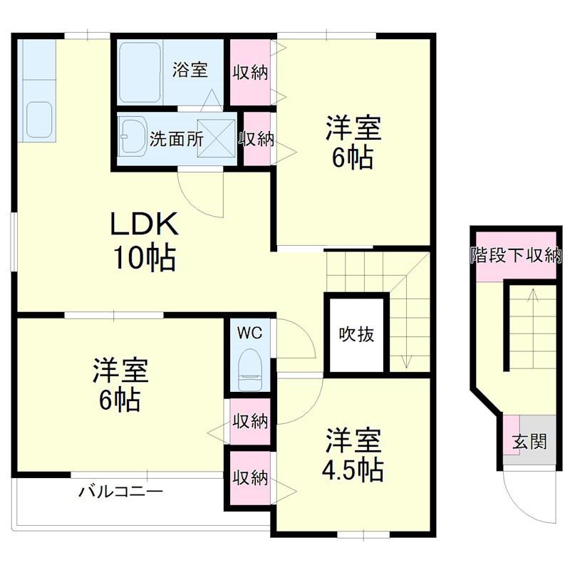 フローレンスI(3LDK/2階)の間取り写真