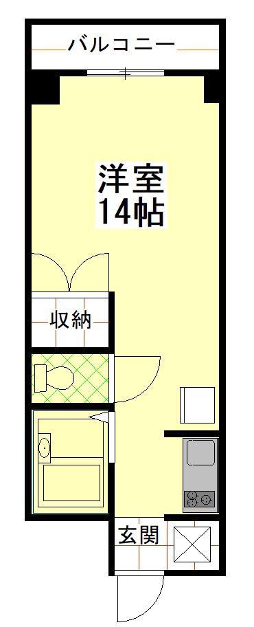こがい日新ハイム(ワンルーム/1階)の間取り写真
