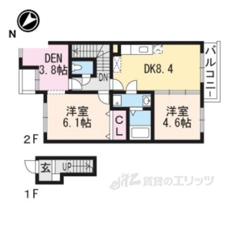 シャルマンWATAMUKI(3DK/2階)の間取り写真