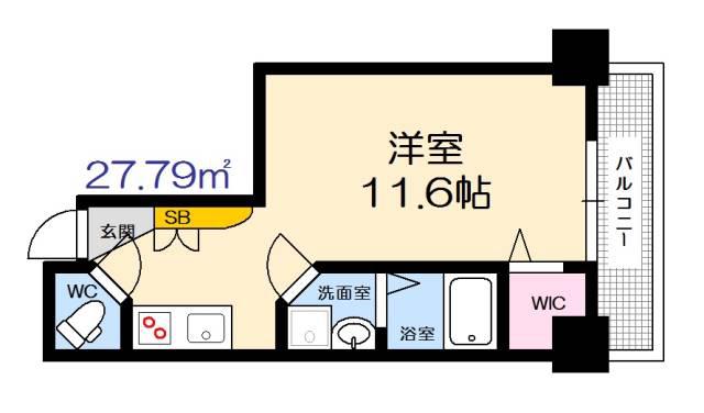 ノースワン庚午(ワンルーム/6階)の間取り写真