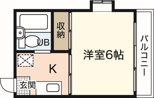 ウイング五日市駅前 A棟(1K/2階)の間取り写真