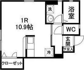 プチ・フルーフ(ワンルーム/1階)の間取り写真