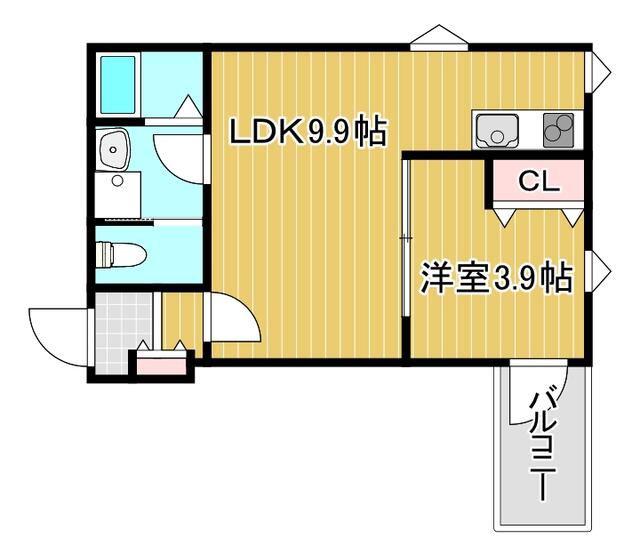 LA-CREA ZⅡ(1LDK/3階)の間取り写真