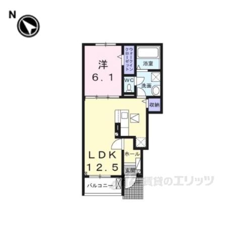 阪急伊丹線 伊丹駅(阪急) 徒歩24分 2階建 新築(1LDK/1階)の間取り写真