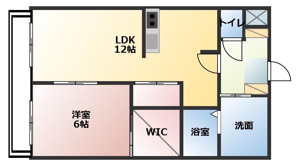 田畑ハイツそれいゆIII(1LDK/1階)の間取り写真