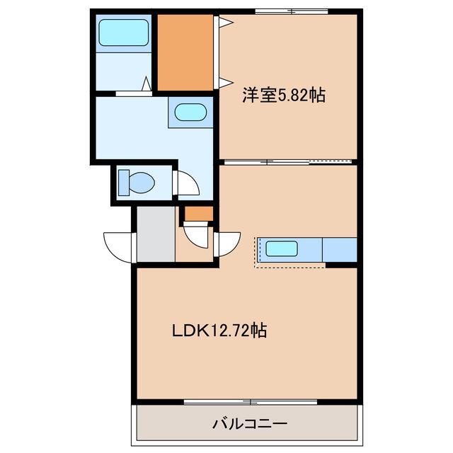 EVOLCION(1LDK/2階)の間取り写真