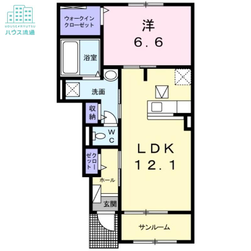 マーレ プレッソ II(1LDK/1階)の間取り写真