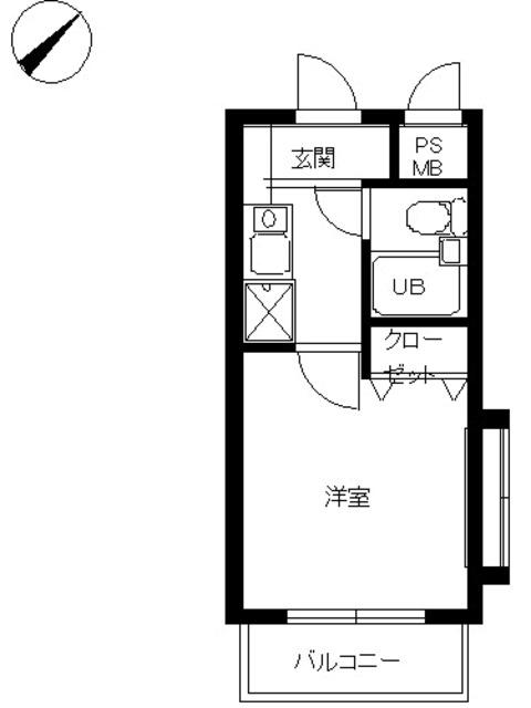スカイコート宮崎台第4(1K/2階)の間取り写真
