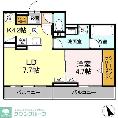 リエート(1LDK/1階)の間取り写真