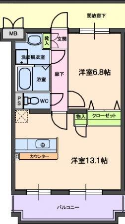 フォルテシモ(1LDK/1階)の間取り写真