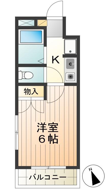 エクセル調布(1K/4階)の間取り写真