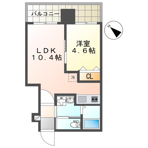 SGB浜町(1LDK/11階)の間取り写真