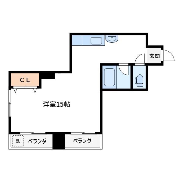 中屋ビル(ワンルーム/2階)の間取り写真