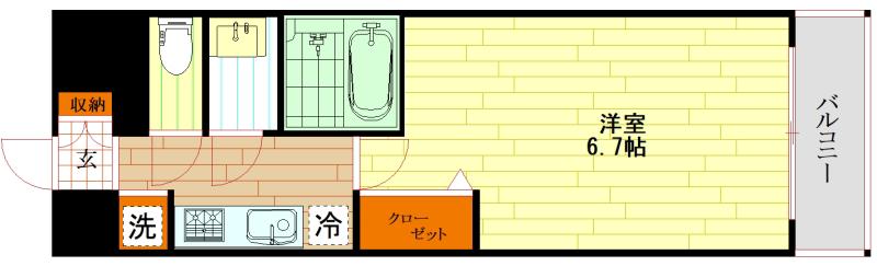 スワンズシティ大阪城コスタ(1K/7階)の間取り写真