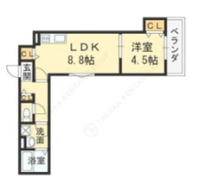 セレニティ若江東町(1LDK/2階)の間取り写真