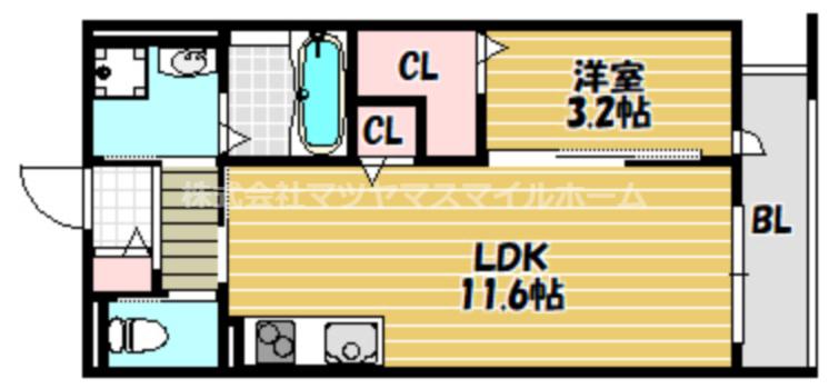 プリュメ(1LDK/1階)の間取り写真