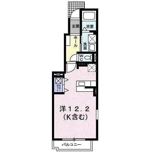 ベル アルカンシエル(ワンルーム/1階)の間取り写真