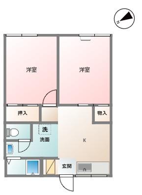 オークII(2K/2階)の間取り写真
