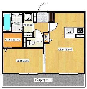 パークヴィラ合志V(1LDK/1階)の間取り写真