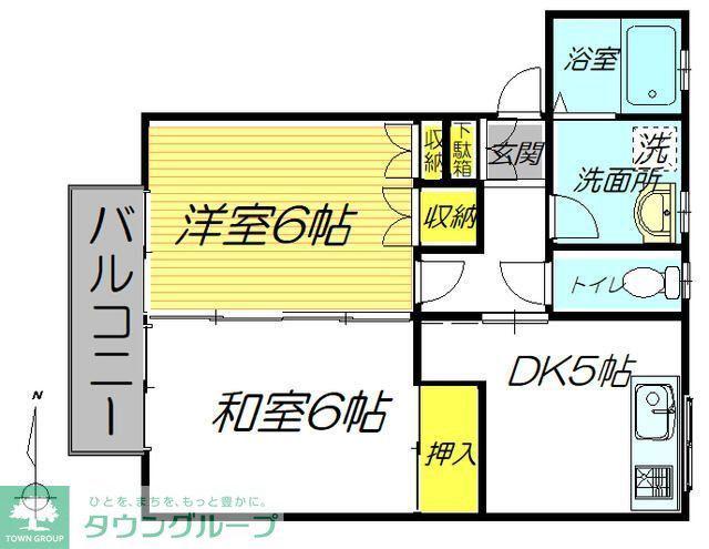BAN・ハイツ(2DK/2階)の間取り写真