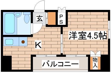 DAIMON板宿(1DK/6階)の間取り写真