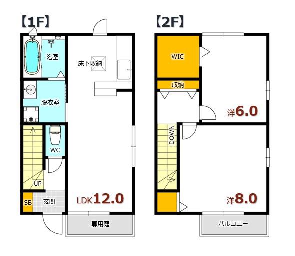 アメリア(2LDK/1階)の間取り写真