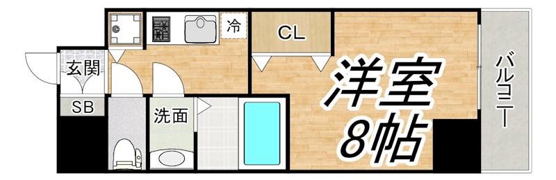 ONE ROOF FLAT TENJINBASHI旧シャルマンフジ(1K/10階)の間取り写真